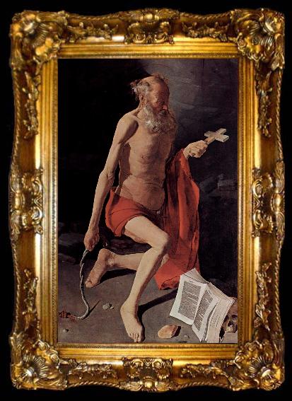 framed  Georges de La Tour Bubender Hl Hieronymus, ta009-2
